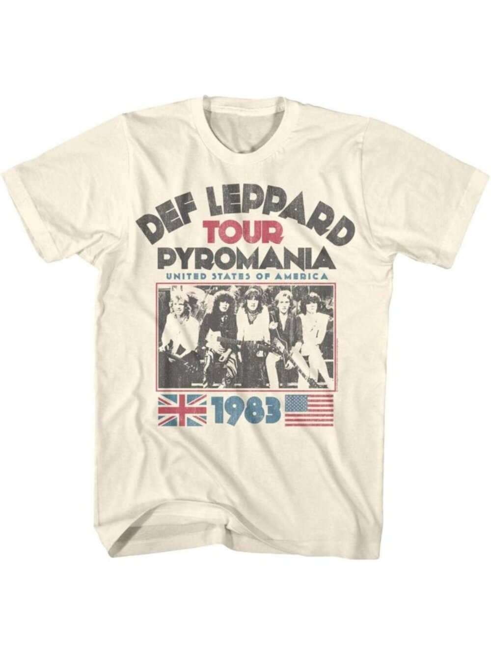 Vintage 1977 Rock Band Tour T-Shirt | Pyromania 1983 Concert Tee for Adults